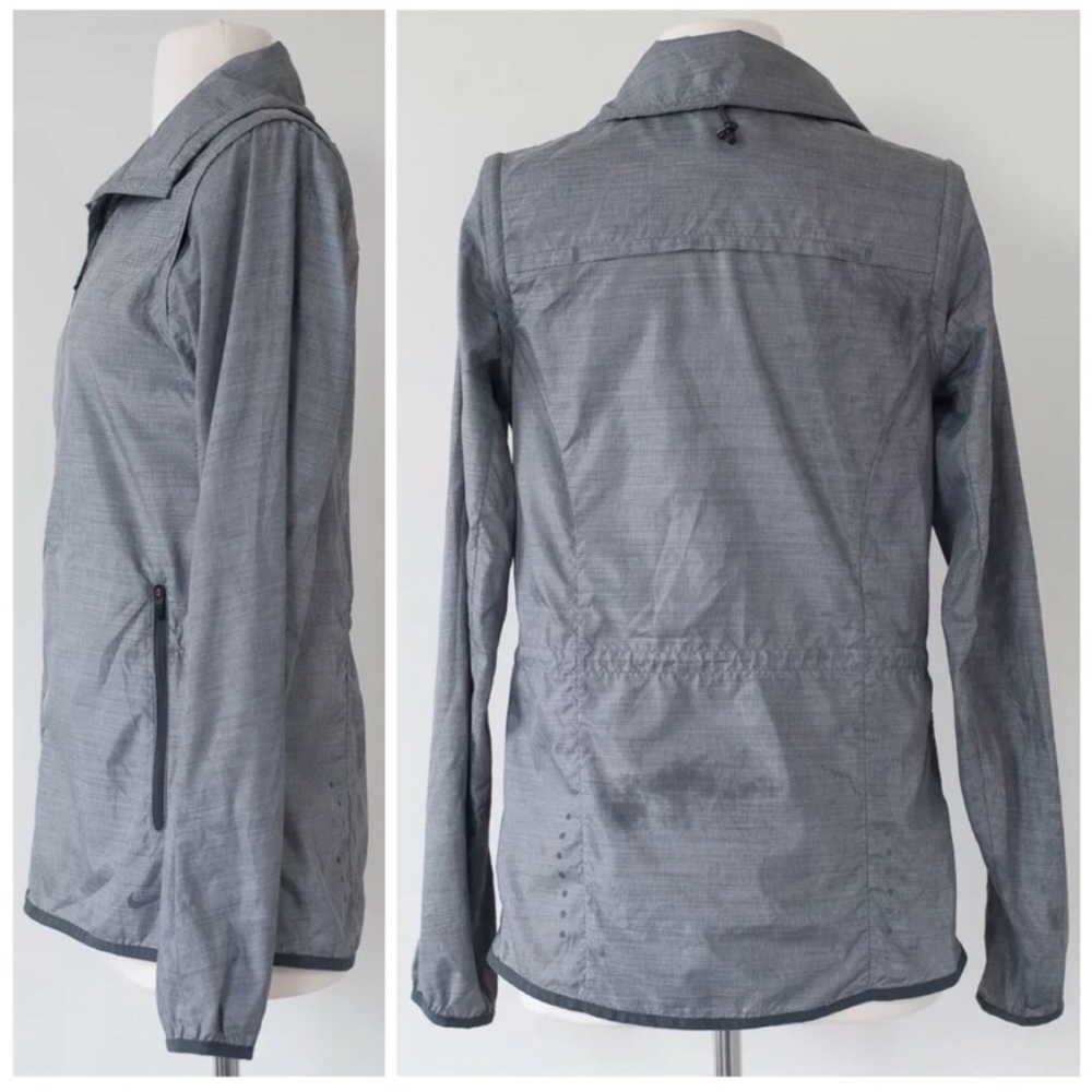 Gray Nike Running Jacket Lightweight Windbreaker - image 3